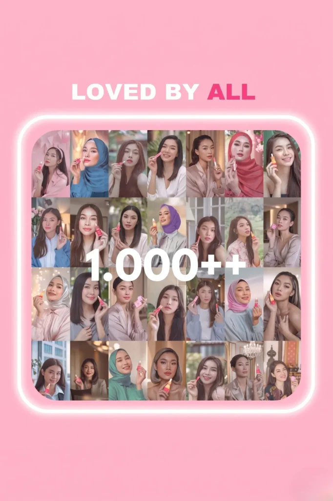 Kolase foto 1.000+ pelanggan setia RitzGlam yang puas dengan hasil produk lip care untuk bibir sehat dan merona